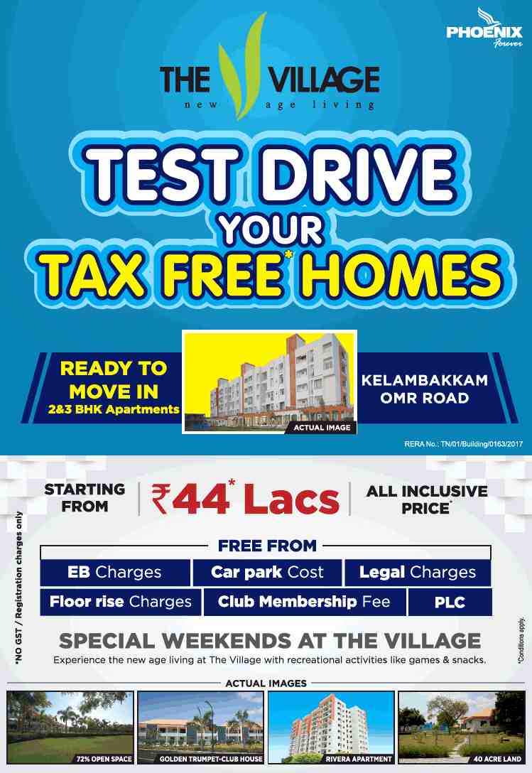 Book ready to move homes @ Rs 44 Lacs at Phoenix The Village in Chennai Update